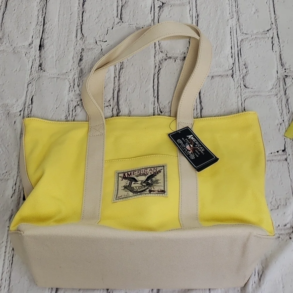 American Living Iconic Tote & Makeup Bag Y&N  NWT